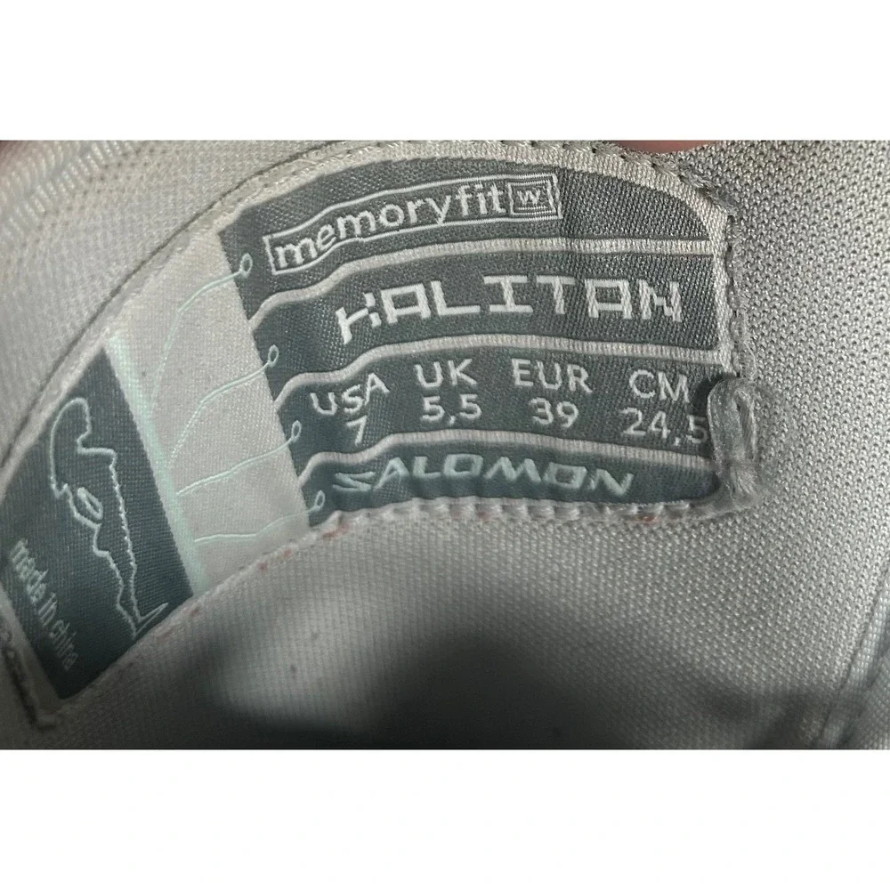 Salomon Kalitan Womens Snowboard Boots Grey Blue Memory Fit Size 7 USA 39 EUR
